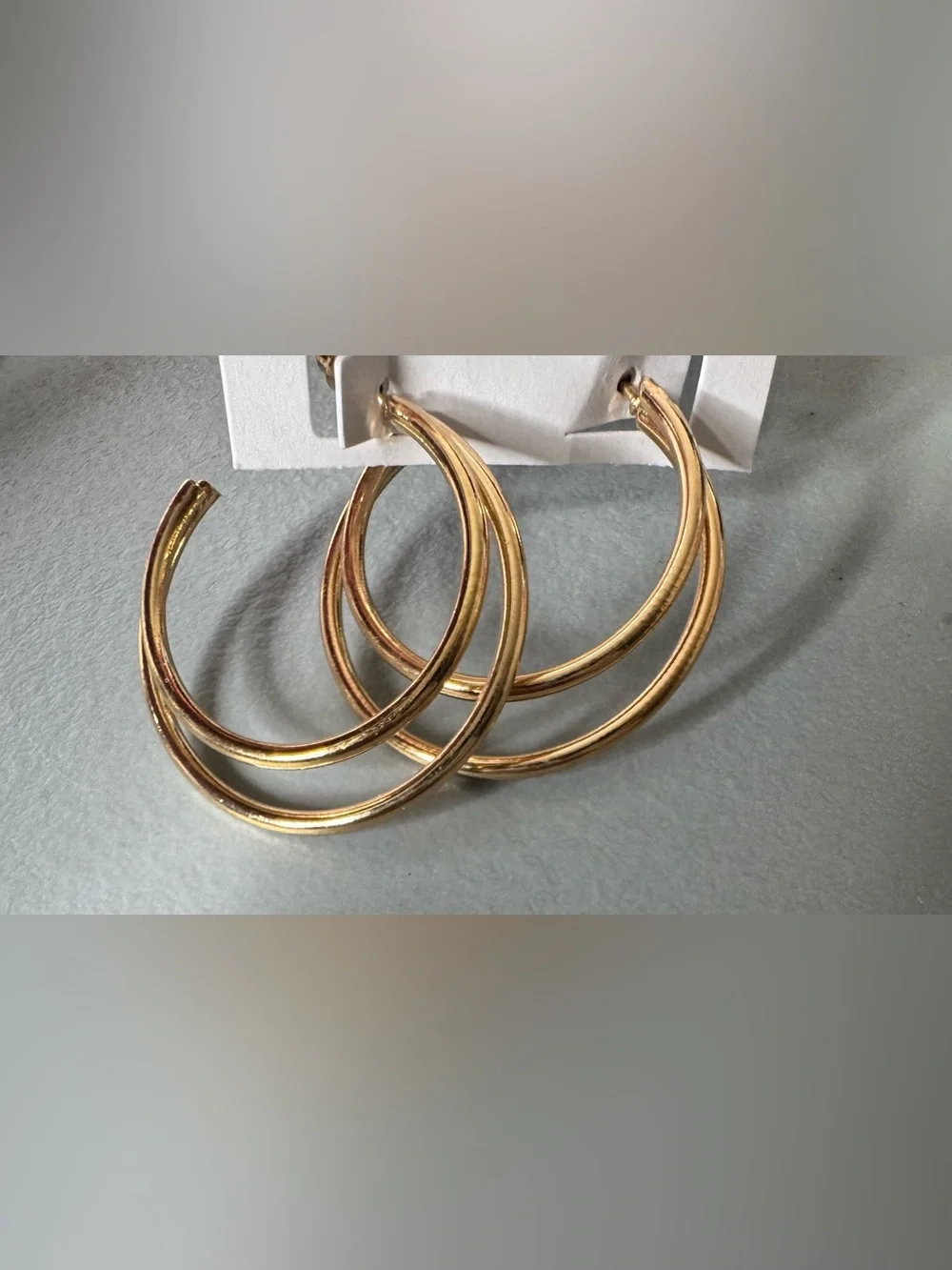 Gold Double-Row Hoop Earrings - Women's Fashion Jewelry